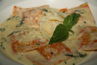 Product: Pumpkin & Sage Ravioli - Garden Cafe in Inwood section of Washington heights - New York, NY American Restaurants