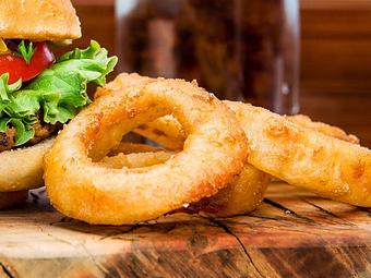 Product: Beer battered onion rings - Gimme A Burger in Deerfield Beach - Deerfield Beach, FL Hamburger Restaurants