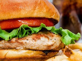 Product: Grilled tender juicy chicken breast marinated in our special blend of yogurt, lemon zest, herbs and spices. - Gimme A Burger in Deerfield Beach - Deerfield Beach, FL Hamburger Restaurants