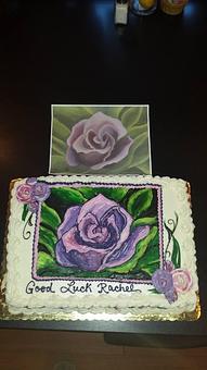 Product: Photo Matching Hand Drawn Rose Cake - Gio's Gelato Cafe in Port Jervis, NY American Restaurants