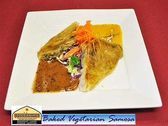 Product: Baked Vegetarian Samosa - Good Karma Restaurant in Park City, UT Indian Restaurants