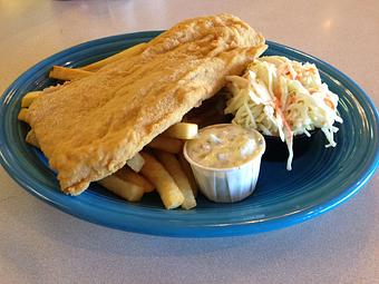 Product: Friday fish & chips - Harry's Restaurant in Westborough, MA Seafood Restaurants