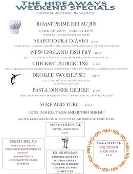 Product - Hideaway Restaurant in Everete Square - Middleboro, MA Pizza Restaurant