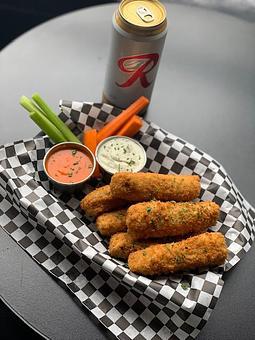 Product: Satan fingers – Our infamous seitan strips breaded and fried like the standard chicken finger. Served with dippers: ranch, buffalo sauce, carrots, and celery. - Highline Bar in Capital Hill - Seattle, WA Bars & Grills