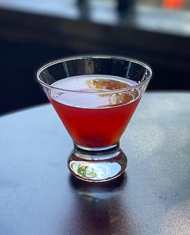 Product: King Crimson - A manhattan with house infused cherry/orange bourbon and luxardo - Highline Bar in Capital Hill - Seattle, WA Bars & Grills