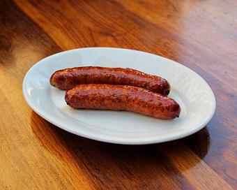 Product: two apple and maple chicken sausage links - Hub 51 in River North - Chicago, IL American Restaurants