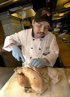 Product: carving the bird - Hubers Cafe in Portland, OR American Restaurants