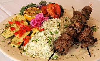 Product: Hungry's Beef Kabob - Hungry's Cafe and Bistro in Rice Village - Houston, TX Cafe Restaurants Product: Hungry's Beef Kabob - Hungry's Cafe and Bistro in Rice Village - Houston, TX Cafe Restaurants