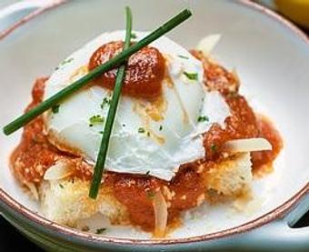 Product: Poached eggs, focaccia, tomato sauce, parmigiano - IL Fornetto in Sheepshead Bay - Brooklyn, NY Italian Restaurants