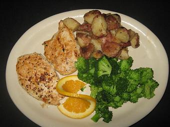 Product: Served with Rosemary New Potatoes and Broccoli - Irish Bred Pub in Hapeville, GA American Restaurants