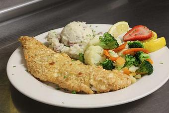 Product: Almond Crusted Walleye - Jimmy's Food & Drink in Downtown Vadnais Heights - Vadnais Heights, MN American Restaurants