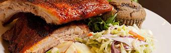 Product: BBQ Baby Back Ribs with Slaw and Blue Corn Muffin - Joes Dining in Santa Fe, NM Pizza Restaurant