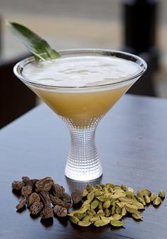 Product: martini with fresh pineapple and cardamom flavor - Kama Bistro in La Grange, IL Indian Restaurants Product: martini with fresh pineapple and cardamom flavor - Kama Bistro in La Grange, IL Indian Restaurants
