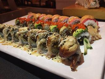 Product: Gonzilla Roll closest to you, Sky Diver Roll, Shaggy Roll - Kaneyama Japanese Restaurant & Sushi Bar in Houston, TX Japanese Restaurants