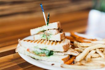 Product: Chicken Pesto Panini - Kerbey Lane Cafe in Austin, TX American Restaurants