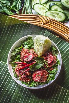 Product: Spicy Kaffir Lime Leaf Sausage & Green Leaf - Khe Yo in TriBeCa - New York, NY Thai Restaurants