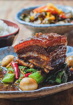 Product: Braised Berkshire Pork Belly & Quail Eggs - Khe Yo in TriBeCa - New York, NY Thai Restaurants