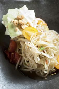 Product: Smashed Green Papaya Salad - Khe Yo in TriBeCa - New York, NY Thai Restaurants