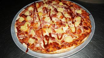 Product: Hawaiian Pizza - Ham, Pineapple and BBQ Sauce - Kinchley's Tavern in Ramsey, NJ - Ramsey, NJ Pizza Restaurant