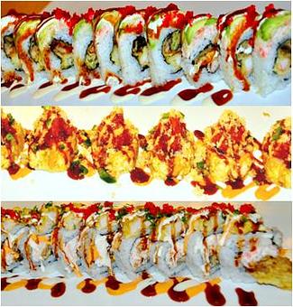 Product: SF, Midtown, and Rising Sun rolls - Kobe Japan Pleasant Hill in Pleasant Hill, CA Sushi Restaurants