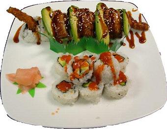 Product: Dragon and Volcano Rolls - Kon Nechi Wa's in Grand Forks, ND Japanese Restaurants