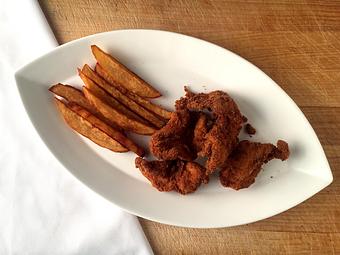 Product: Deep-fried & served with homemade fries - La Mezzaluna in Princeton, NJ Italian Restaurants