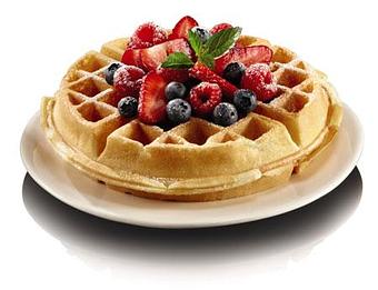 Product: Waffles with fruit - Lakeview Brew Coffee Cafe in New Orleans, LA American Restaurants