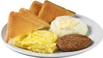 Product: Scrambled eggs, sausage, toast & grits - Lakeview Brew Coffee Cafe in New Orleans, LA American Restaurants