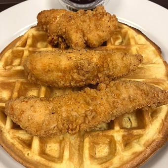Product: Chicken & Waffle - Lakeview Brew Coffee Cafe in New Orleans, LA American Restaurants