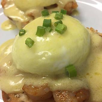 Product: Cajun Spiced Shrimp Benedict - Lakeview Brew Coffee Cafe in New Orleans, LA American Restaurants