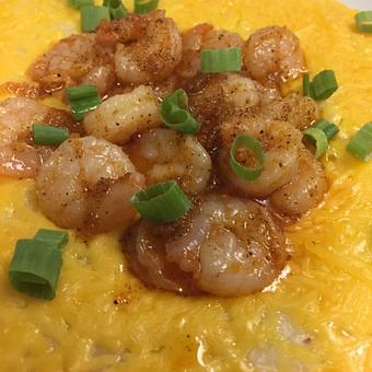 Product: Shrimp & Grits - Lakeview Brew Coffee Cafe in New Orleans, LA American Restaurants