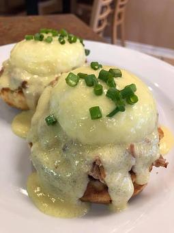 Product: Debris & Poached Eggs - Lakeview Brew Coffee Cafe in New Orleans, LA American Restaurants