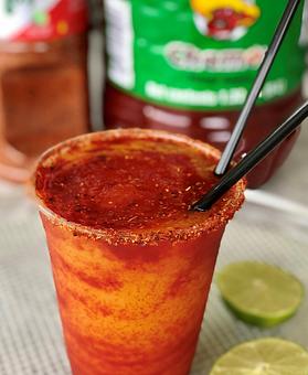 Product: Delicious and refreshing margarita that reminds you of your spicy mango lollipops from your childhood !!! - Las Cazuelas Restaurant & Pupuseria in Highland Park - Los Angeles, CA Mexican Restaurants