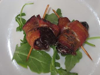 Product: Bacon Wrapped, Gorgonzola Stuffed Dates - Laurelhurst Cafe in Northeast Portland, North Tabor - Center - Portland, OR American Restaurants