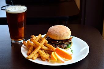 Product: Laurelhurst Burger, Fries, and an IPA - Laurelhurst Cafe in Northeast Portland, North Tabor - Center - Portland, OR American Restaurants