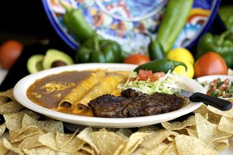 Product: 6oz Ribeye Steak and 2 Enchiladas - Leal's Mexican Restaurant in Plainview, TX Mexican Restaurants