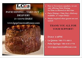Product - LG's Prime Steakhouse in Palm Springs, CA Steak House Restaurants