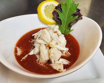 Product: jumbo crab meat / cocktail sauce - LG's Prime Steakhouse in Palm Springs, CA Steak House Restaurants