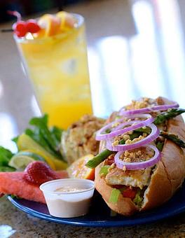 Product: Miso Mahi Sandwich (Old Item) and an Orange Crush - Mainstreet Pub in Historic Downtown Melbourne - Melbourne, FL Pubs