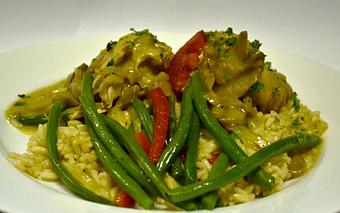 Product: Pork Rouladen with Rice Pilaf & Green Beans - Margaret's German Restaurant in The Farm Shopping Center - Tulsa, OK European Cuisine