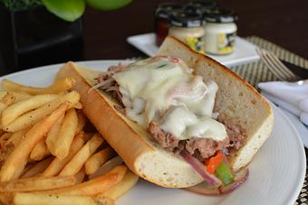 Product: Cheese Steak Sandwich - Copper Lounge in Los Angeles, CA Bars & Grills