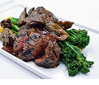 Product: Hanger Steak, Kabocha Mash, Broccolini - Copper Lounge in Los Angeles, CA Bars & Grills