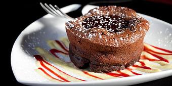 Product: Chocolate Soufflé Cake - Maxwell's at the Club in River North - Chicago, IL Restaurants/Food & Dining