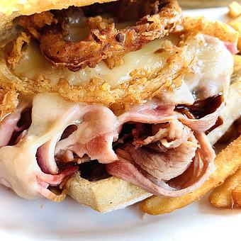 Product: Smokehouse Sandwich with our beer battered fries - McCoy's Public House in Excelsior & Grand - Minneapolis, MN Pubs