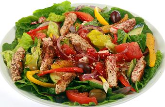 Product: Greek salad with chicken - Mediterranean Cafe in Broomfield, CO Mediterranean Restaurants