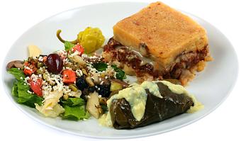 Product: Moussaka platter - Mediterranean Cafe in Broomfield, CO Mediterranean Restaurants