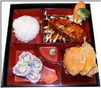 Product: Lunch Salmon Teriyaki Bento Box - Memories of Japan in Broken Arrow, OK Japanese Restaurants