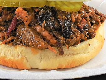 Product: Chopped beef sandwich. - Meyer's Elgin Smokehouse in Elgin, TX Barbecue Restaurants