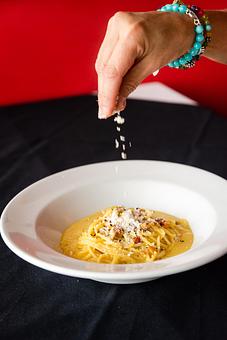 Product: Spaghetti Carbonara - Mezzanotte Ristorante in Cypress, TX Italian Restaurants