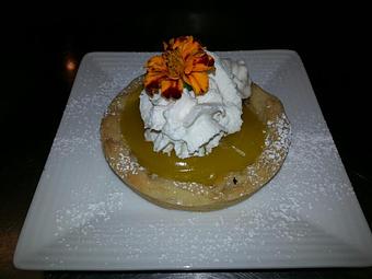 Product: Meyer lemon tart with home-made whipped cream - Michael Anthony's at the Inn in Versailles, OH Restaurants/Food & Dining